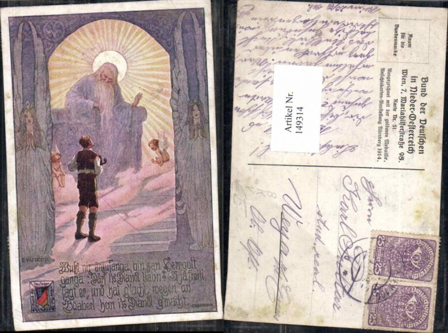 149314,Bund d. deutschen in Niederösterreich 51 Ernst Kutzer signiert