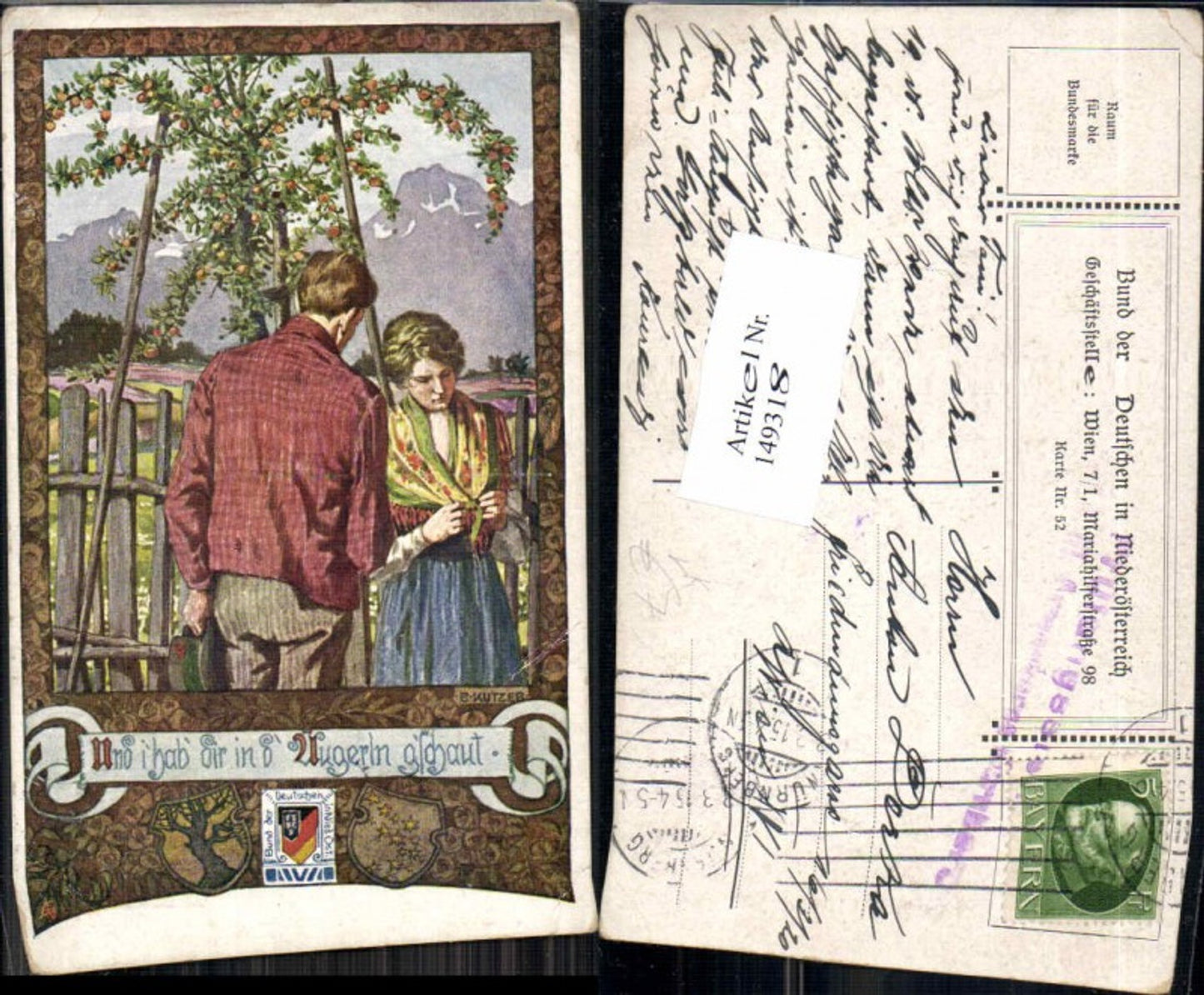 149318,Bund d. deutschen in Niederösterreich 52 Ernst Kutzer
