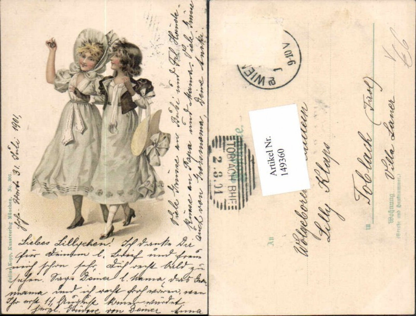 149360,Jugendstil Art Nouveau Kinder Kleid Mode pub Julius Kopp 301 München