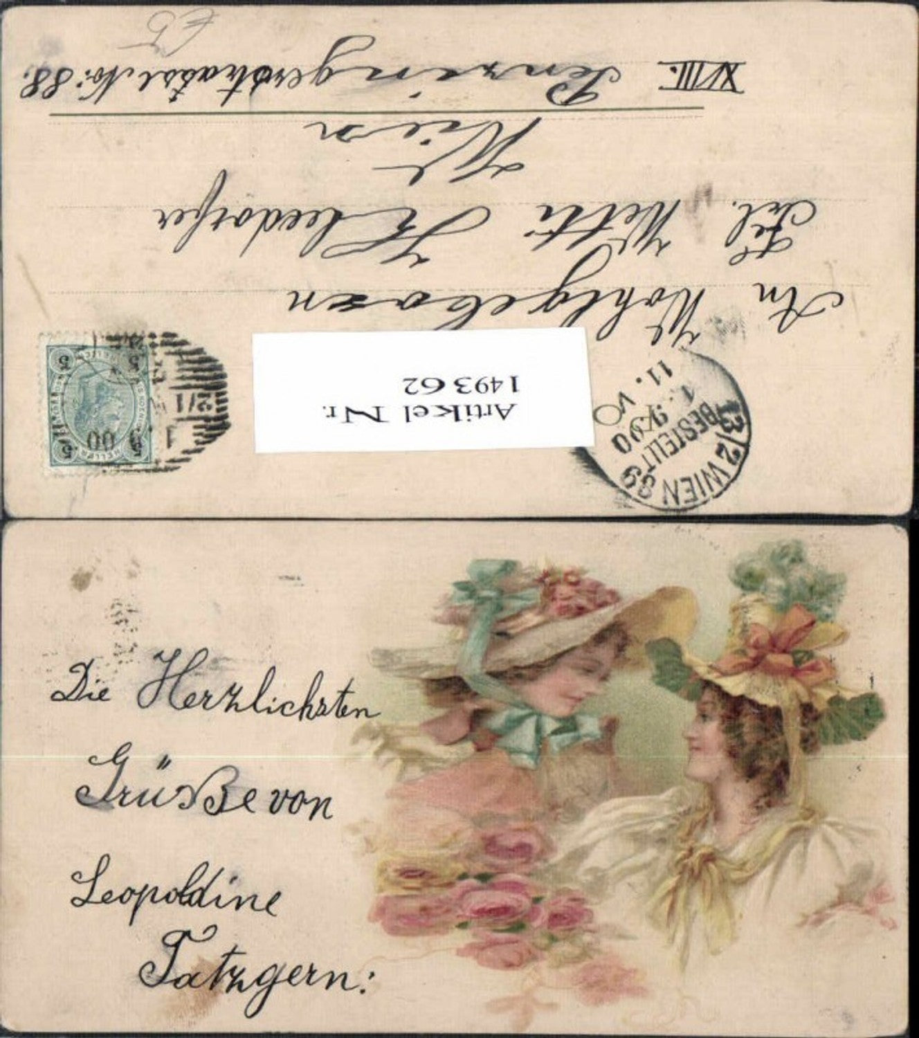 149362,Jugendstil Art Nouveau Litho Frauen 1900