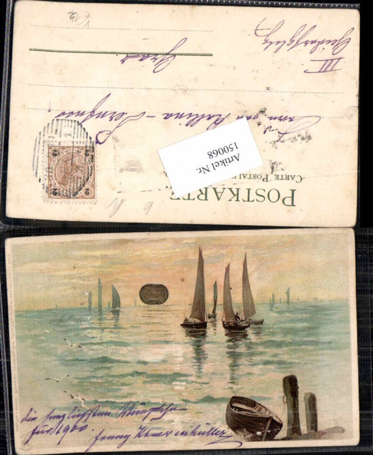 150068,Litho Winkler & Schorn Sonnenschein Postkarte Serie VIII Sonne