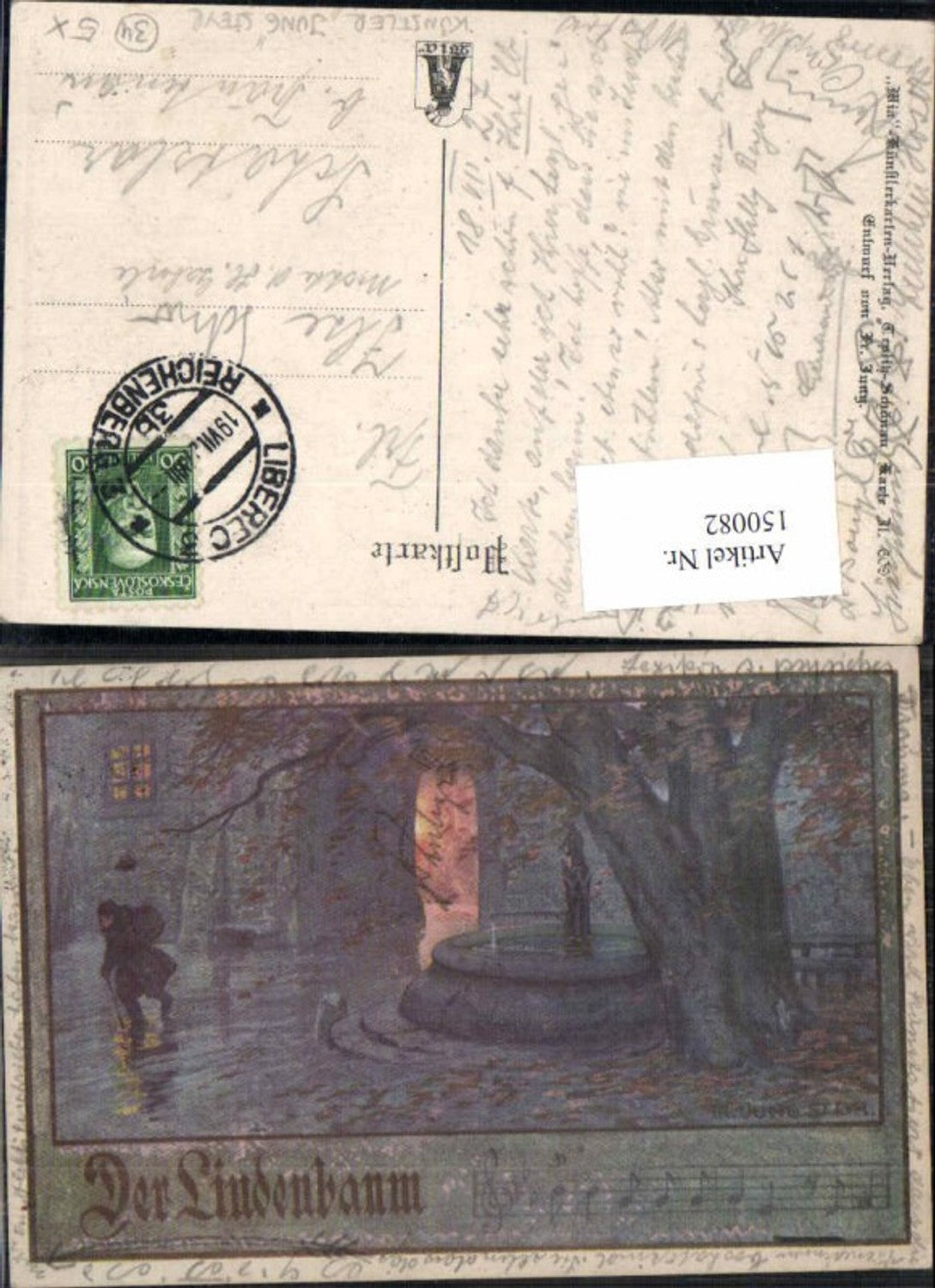 150082,WIA Künstlerkarte Teplitz Schönau 609 Fr. Jung