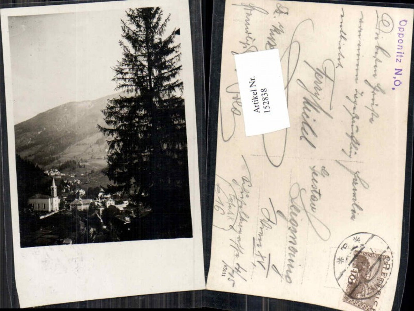 152838,Fotokarte Opponitz 1930