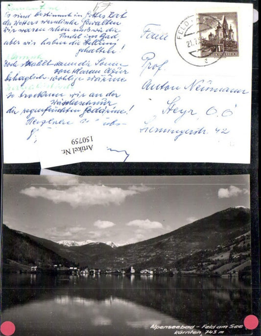 150759,Feld a. See Ansicht Alpenseebad Nockberge Bad Kleinkirchheim 1959