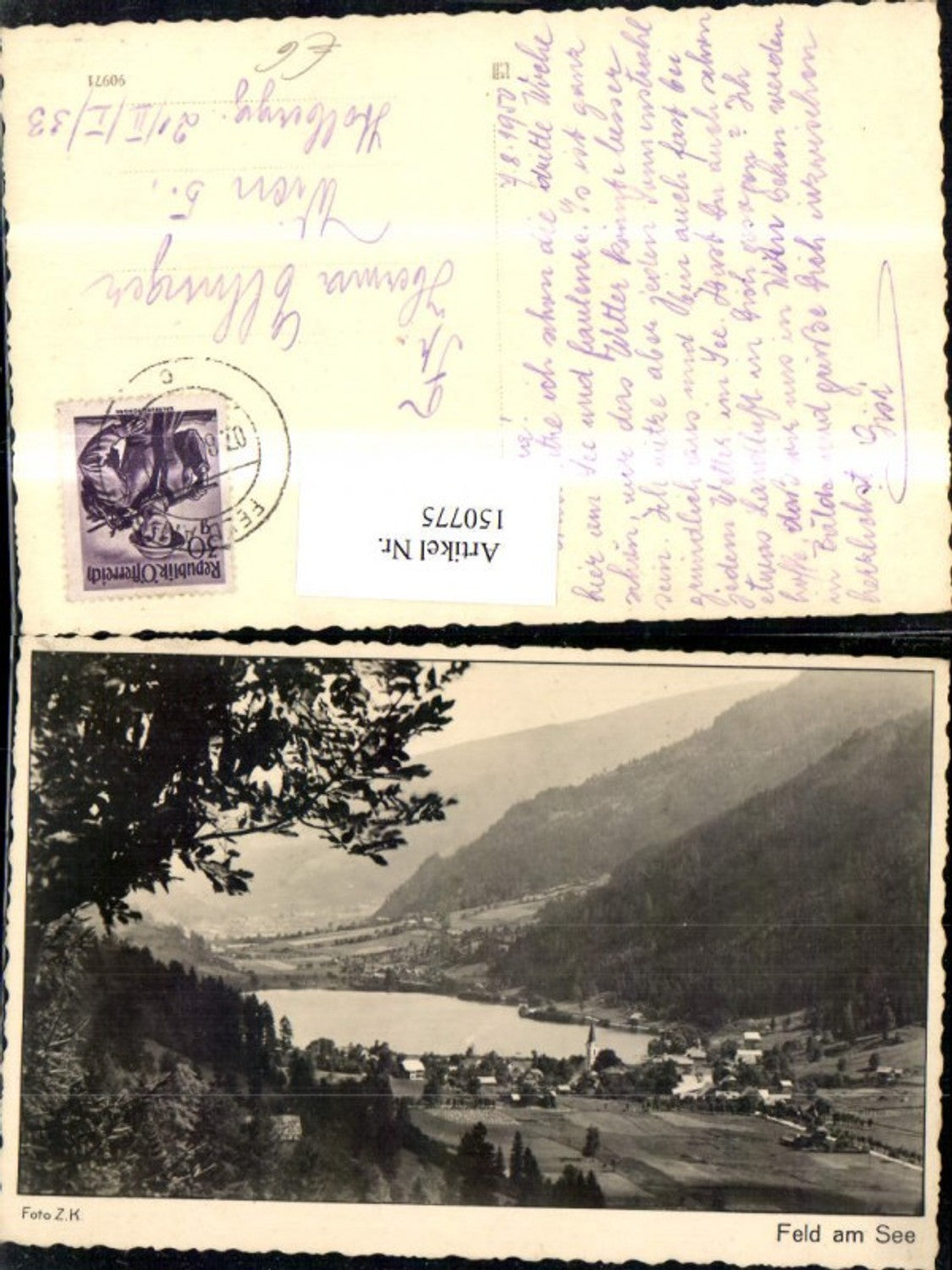 150775,Feld a. See Totale Nockberge Bad Kleinkirchheim 1950