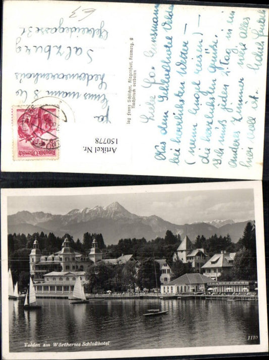 150778,Velden a. Wörthersee Ansicht Schloss Segelboote 1959