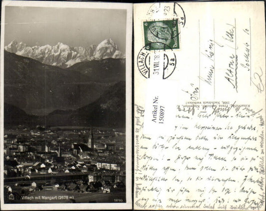 150897,Villach m. Mangart Ansicht 1938