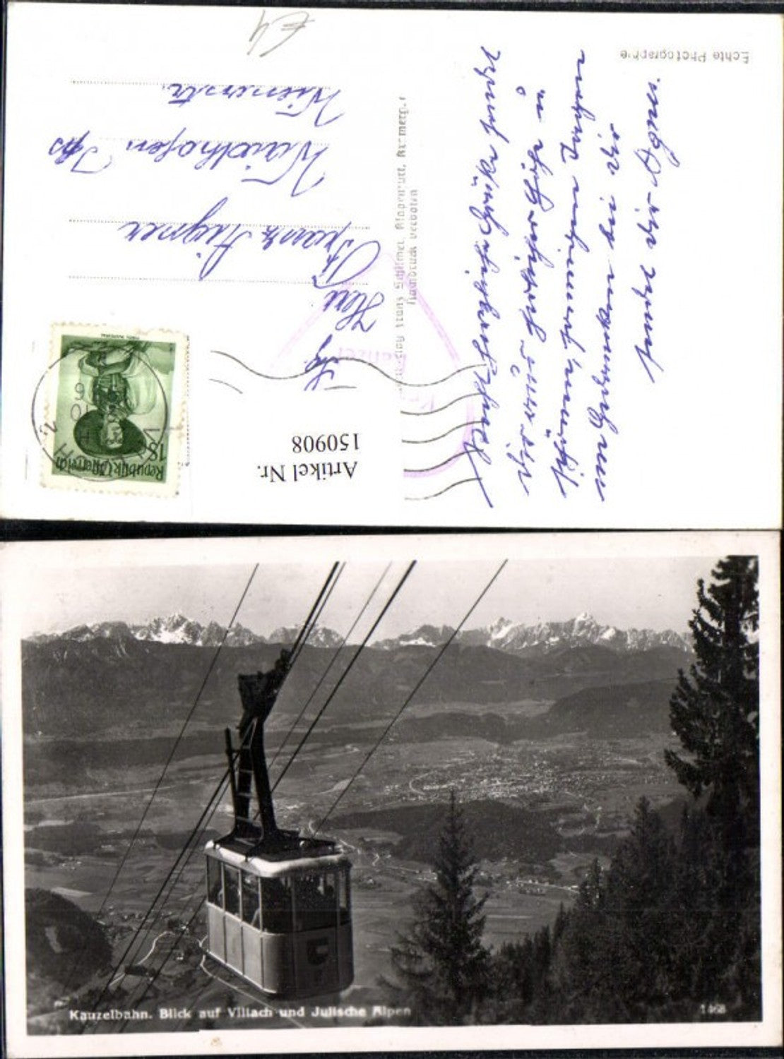 150908,Villach Kanzelbahn Ansicht Julische Alpen Seilbahn Gondel