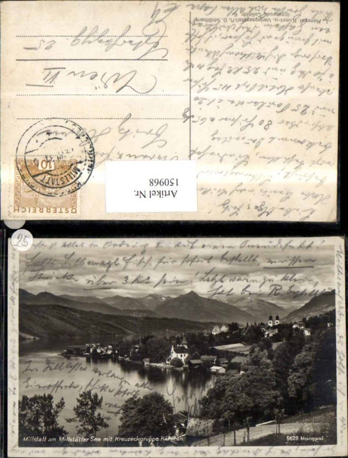 150968,Millstatt a. Millstättersee m. Kreuzeckgruppe Ansicht 1931