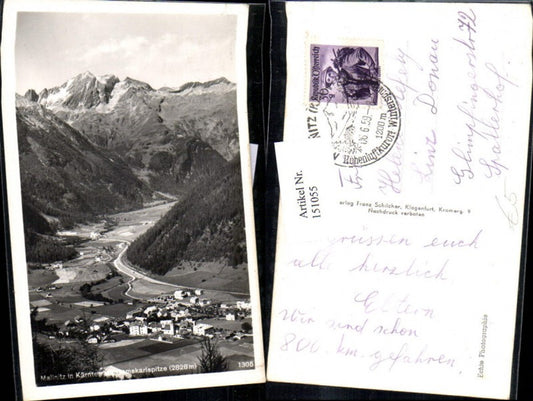 151055,Mallnitz i. Kärnten m. Gamskarlspitze Totale 1959