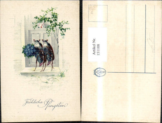 151108, Pentecost June beetle beetle as postman bouquet front door