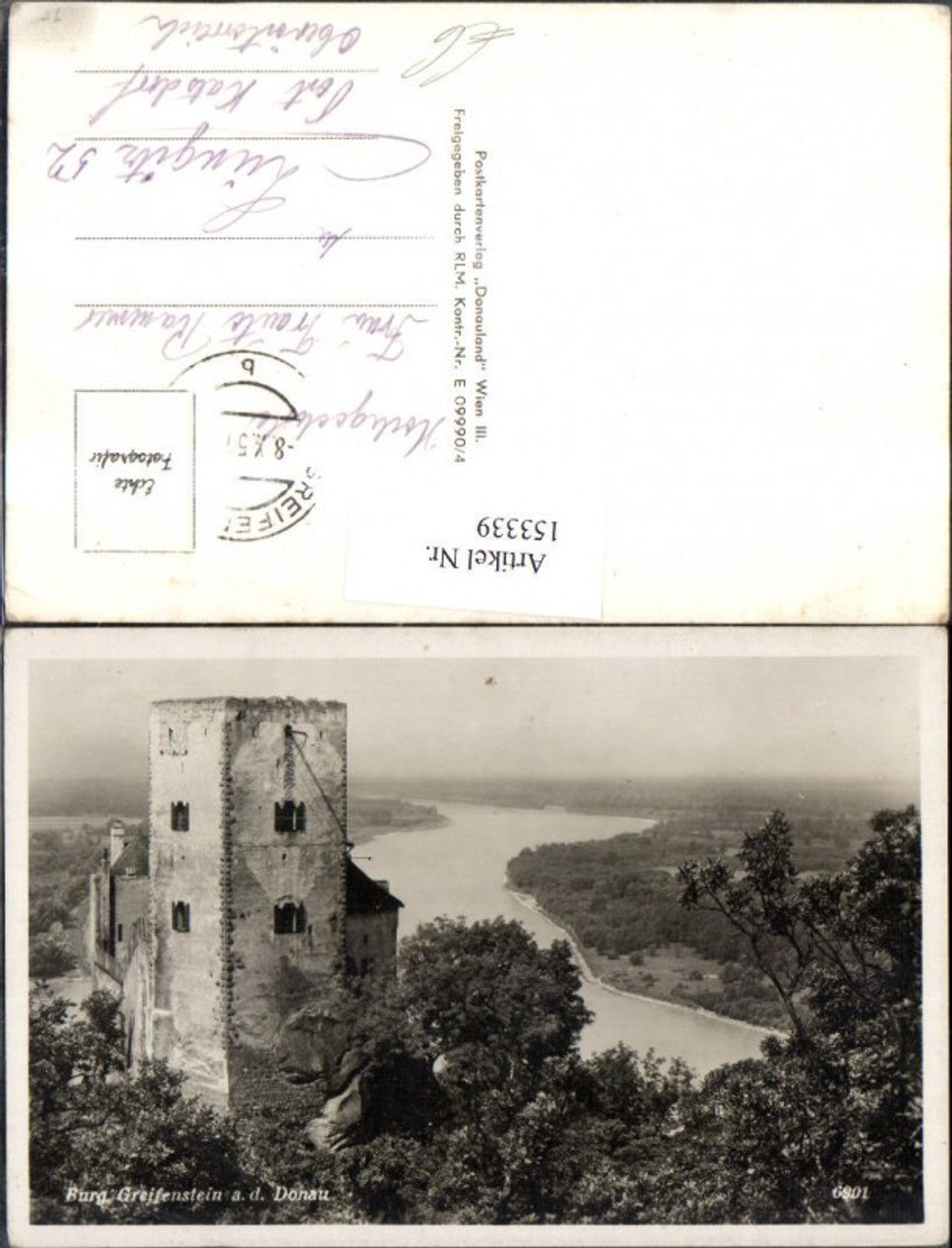 153339,Burg Greifenstein a. d. Donau Burg Ruine 1951 Ort Greifenstein St. Andrä-Wördern