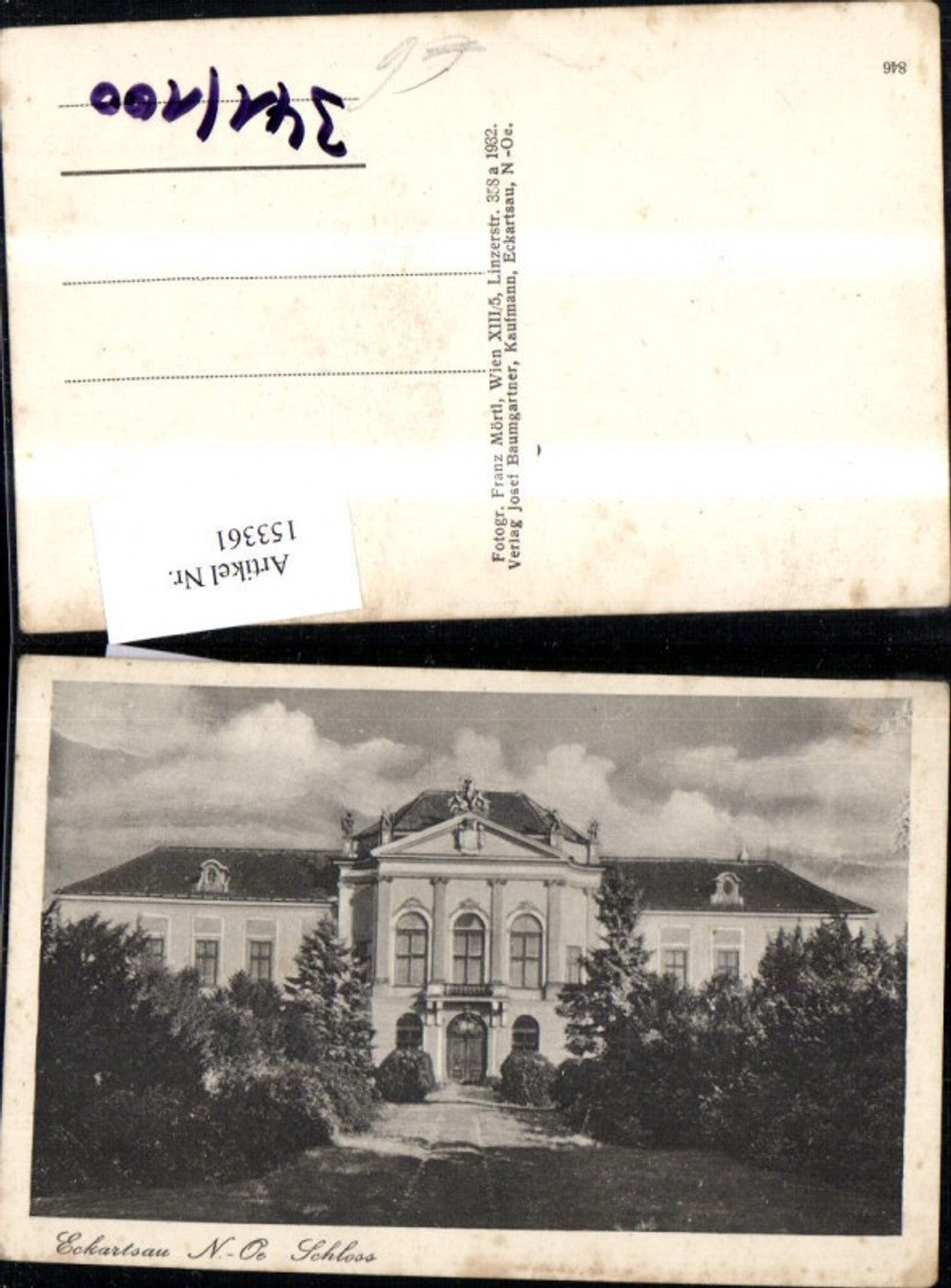 153361,Eckartsau Jagdschloss Schloss Frontansicht Kopfstetten Pframa Wagram an der Donau und Witzelsdorf