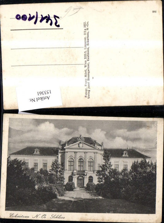 153361,Eckartsau Jagdschloss Schloss Frontansicht Kopfstetten Pframa Wagram an der Donau und Witzelsdorf