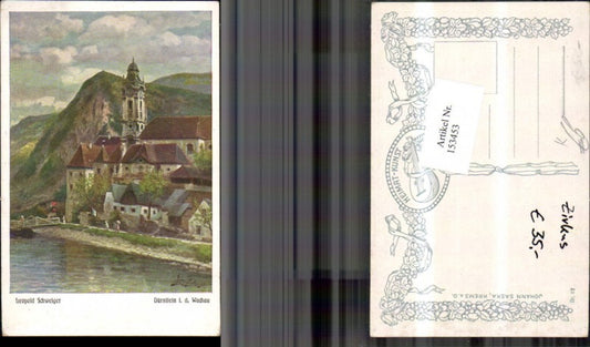 153453,Künstlerkarte Leopold Schweiger Dürnstein i.d. Wachau Donau