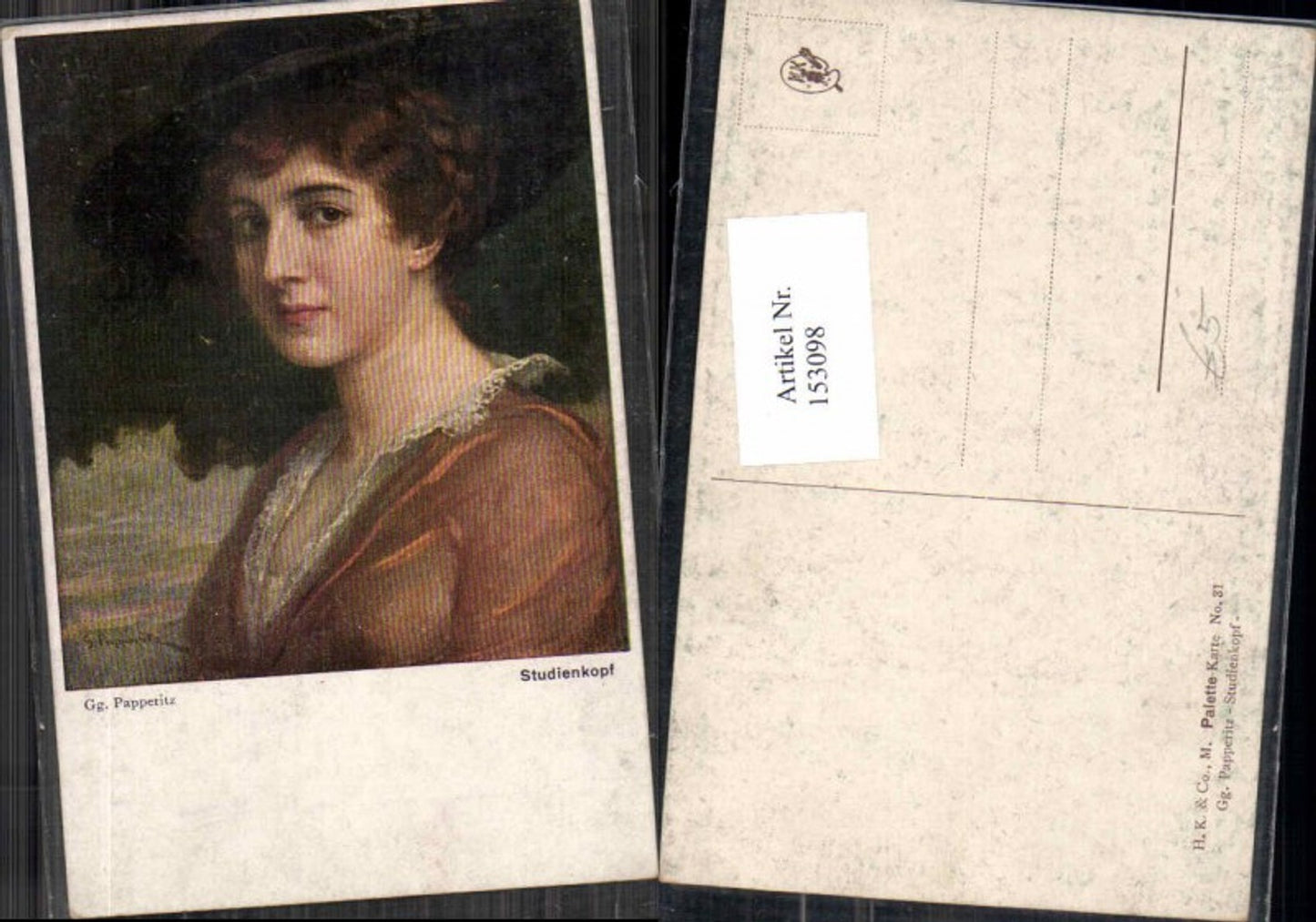 153098,Künstler AK Papperitz Schöne Frau m. Hut Hutmode Mantel