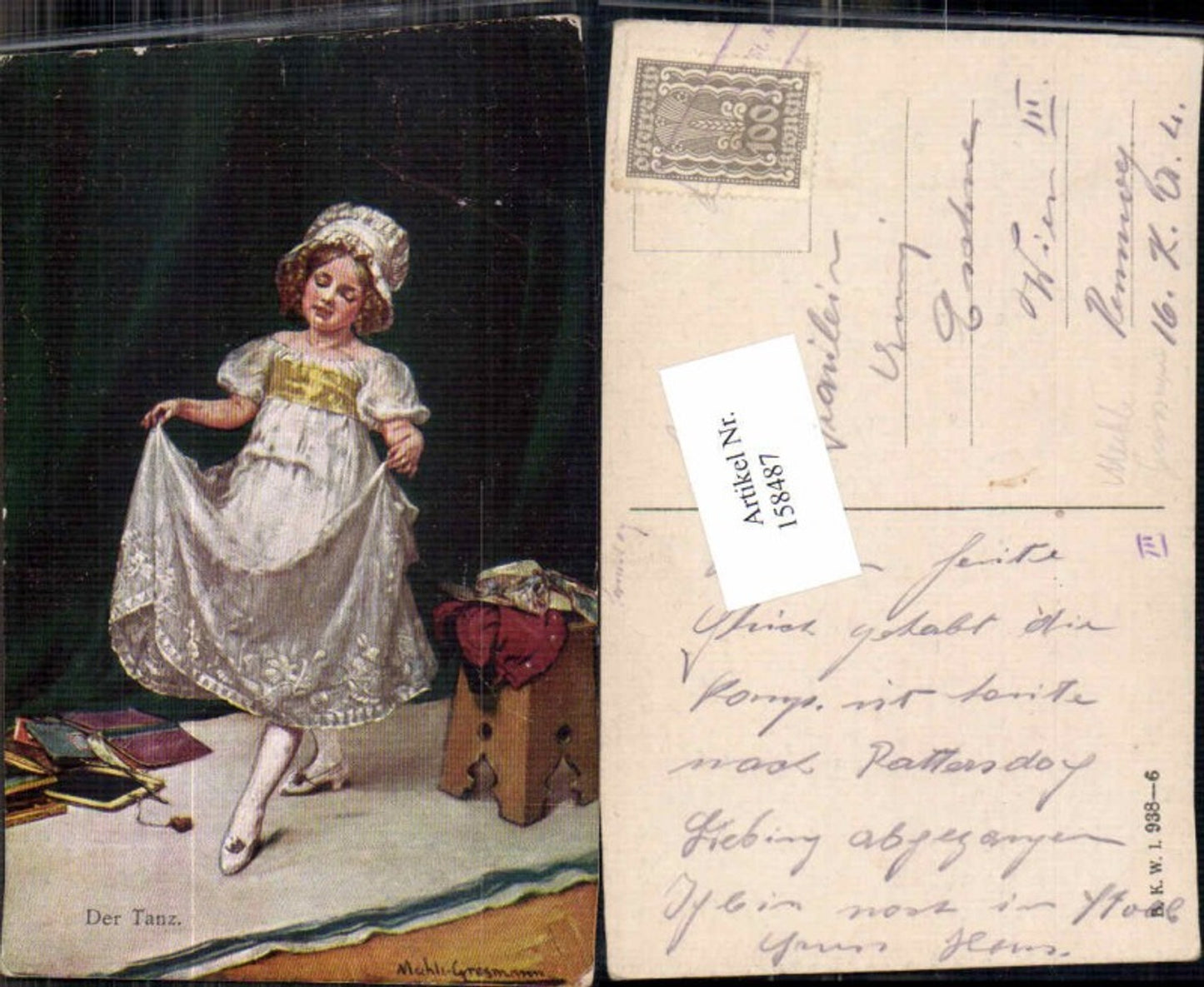 158487,Der Tanz Kind Mädchen tanzt sign. Mechle Grosmann
