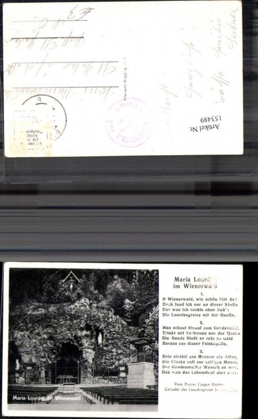 153489,Maria Lourdes i. Wienerwald Liedkarte