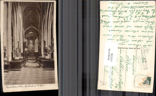 153538,Baden b. Wien Kurort Pfarrkirche St Stefan Innenansicht Kirche Altar