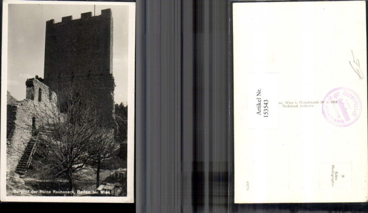 153543,Baden b. Wien Burghof d. Ruine Rauheneck