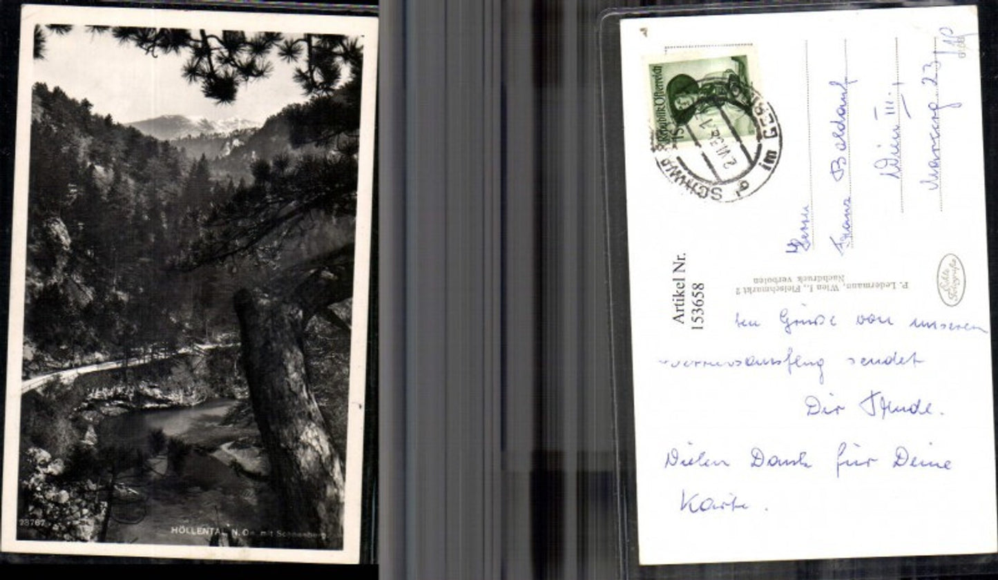 153658,Höllental m. Schneeberg 1938 Puchberg