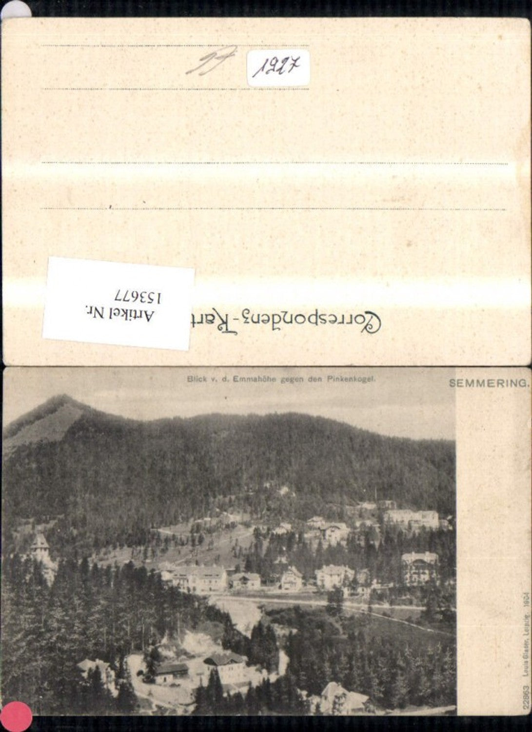 153677,Semmering Blick v. d. Emmahöhe geg. d. Pinkenkogel