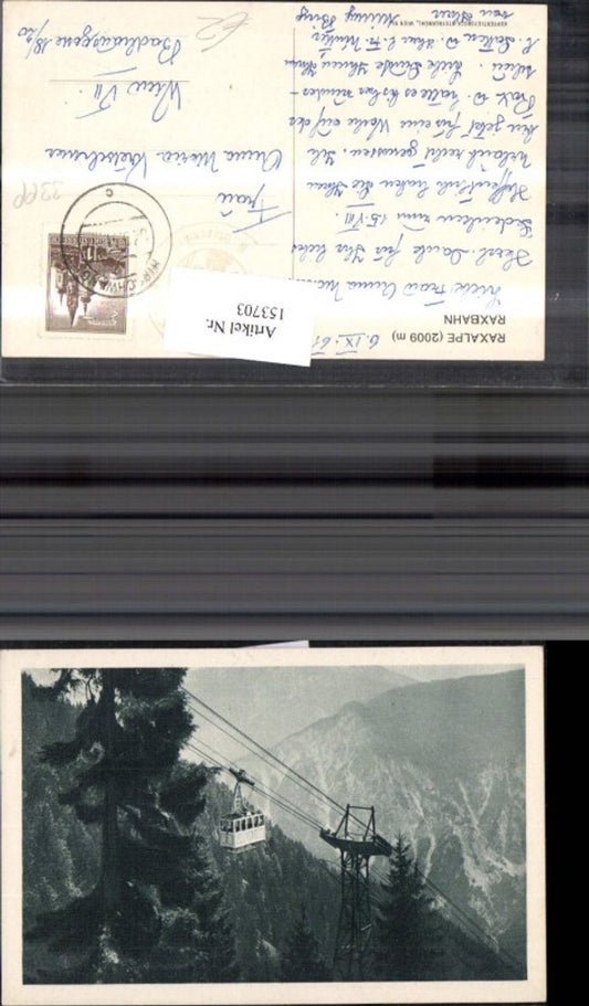 153703,Raxalpe Raxbahn Rax Seilbahn Turmstütze Gondel Reichenau Puchberg Hirschwang 1961