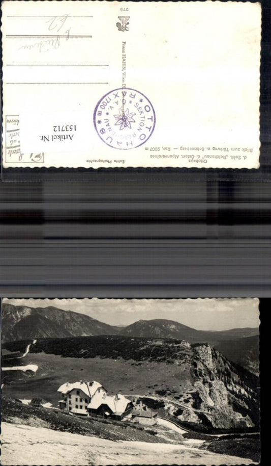 153712,Raxalpe Otto Schutzhaus Blick z. Törlweg u. Schneeberg Rax b. Reichenau Puchberg