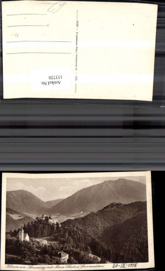 153720,Klamm a. Semmering m. Maria Schutz u. Sonnwendstein 1928