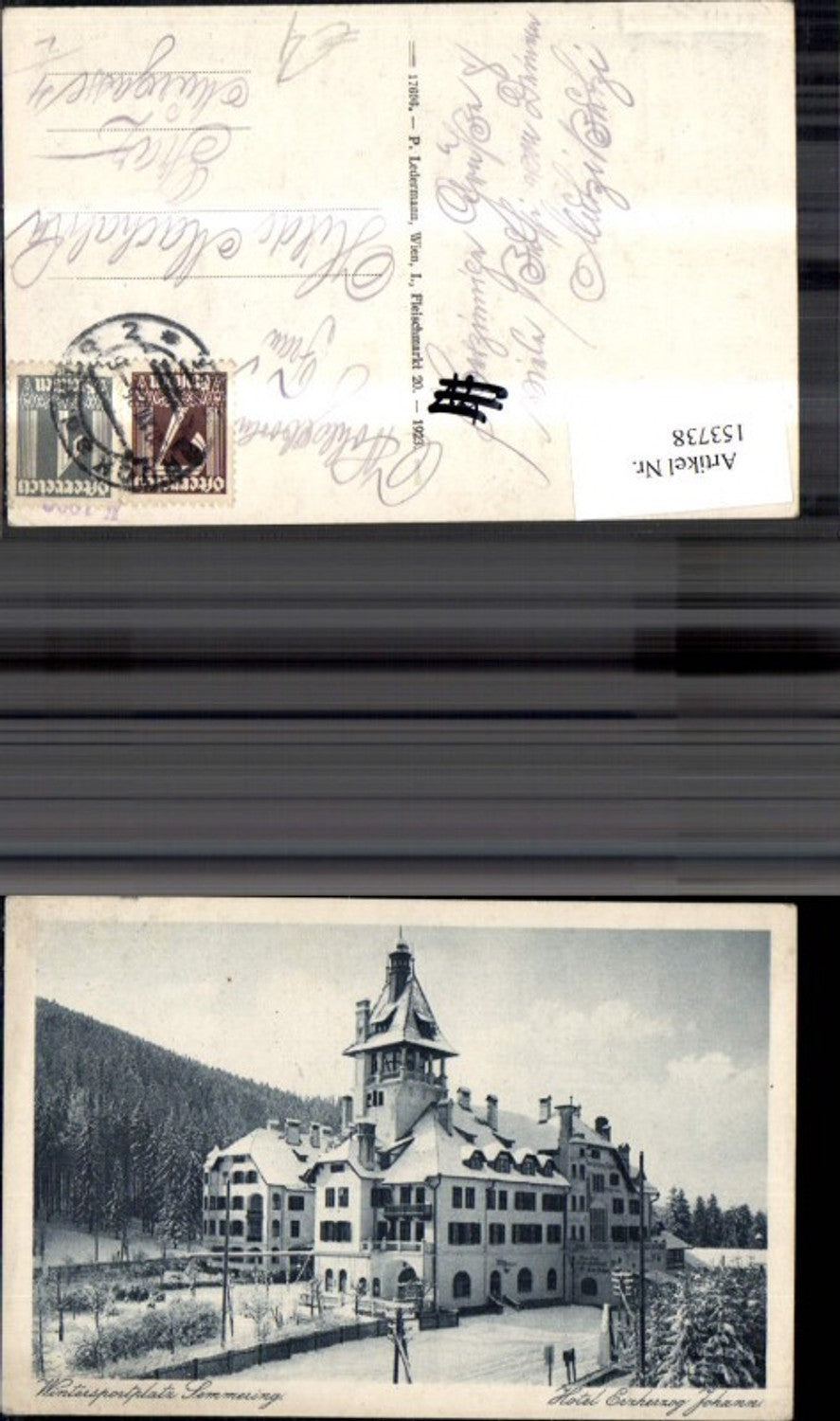 153738,Semmering Winteransicht Hotel Erzherzog Johann 1925