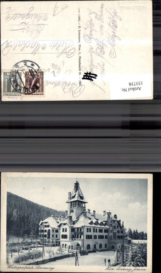 153738,Semmering Winteransicht Hotel Erzherzog Johann 1925