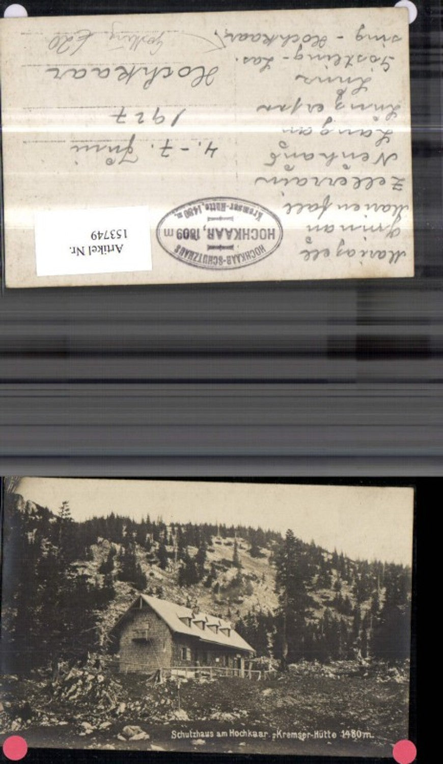 153749,Schutzhaus a. Hochkar Hochkaar Kremser Hütte Göstling a. d. Ybbs 1927