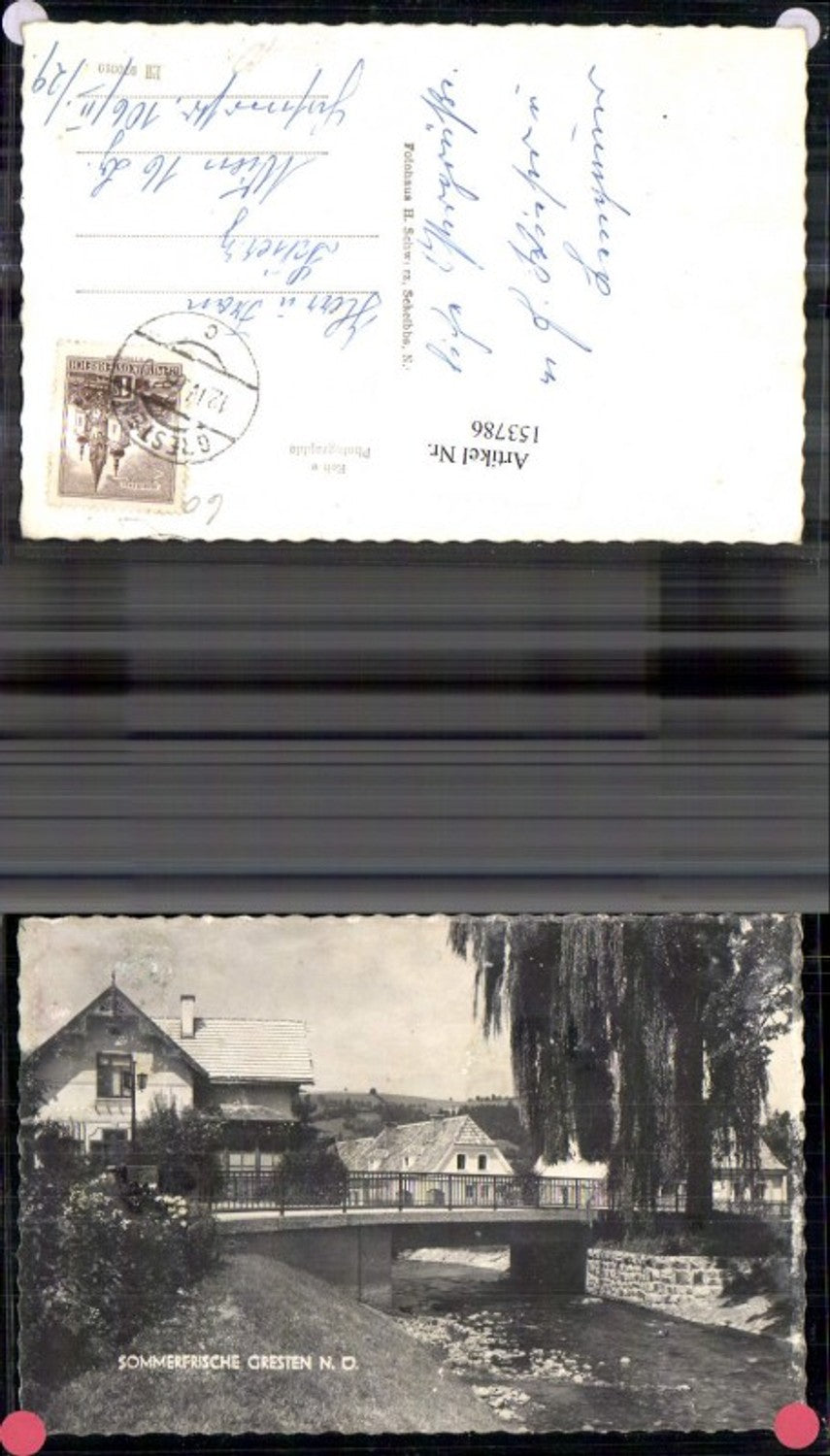 153786,Gresten Ansicht Brücke m. Birke 1963