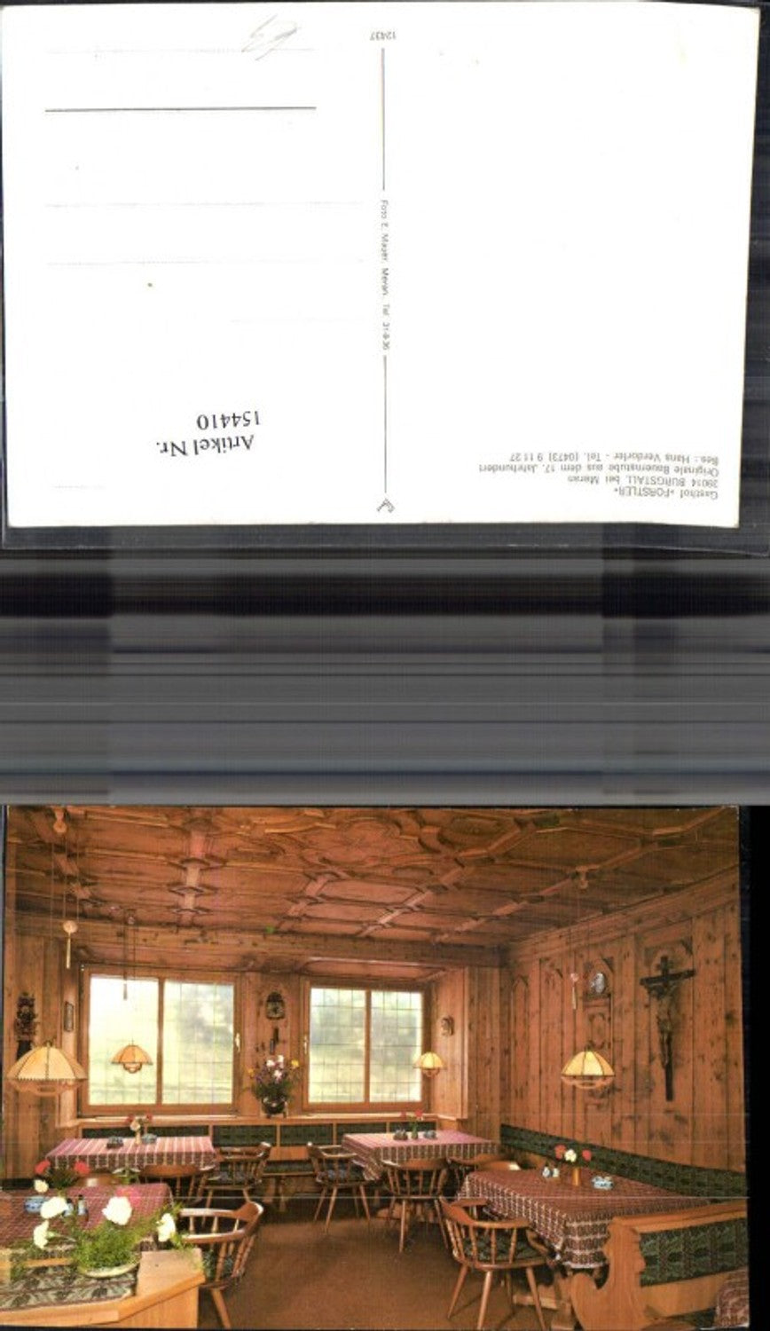 154410,Trentino Burgstall b. Meran Gasthof Förstler Bes. Hans Verdorfer Innenansicht Stube Gastzimmer