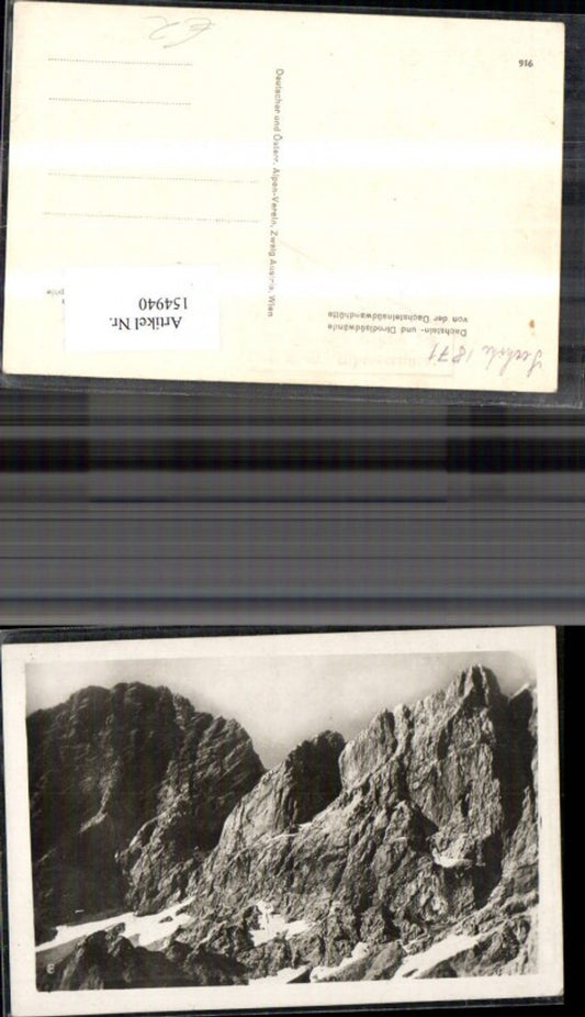 154940,Dachstein- u. Dirndlsüdwände v. d. Dachsteinsüdwandhütte Ramsau Schladming Gipfelansicht