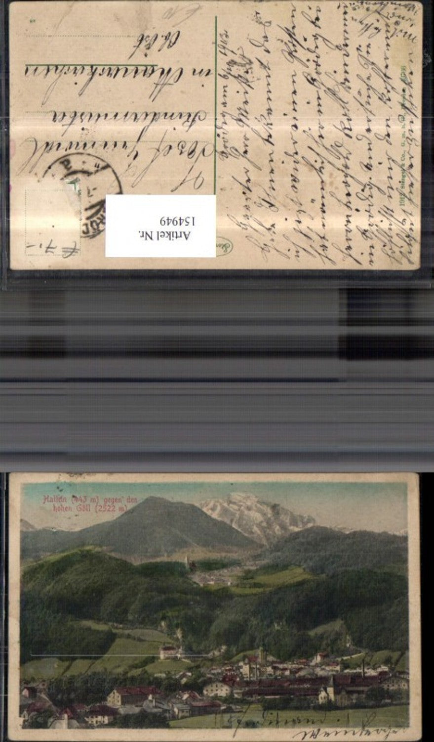 154949,Hallein geg. d. Hohen Göll 1913