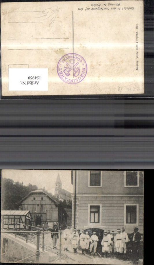 154959,Einfahrt i. d. Salzbergwerk a. d. Dürnberg Dürrnberg b. Hallein Ansicht m. Personen