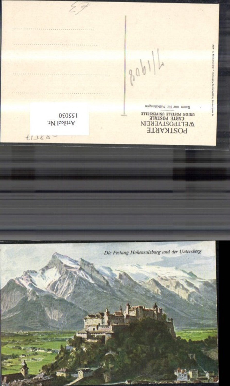 155030, Salzburg Fortress Hohensalzburg and Untersberg 1908