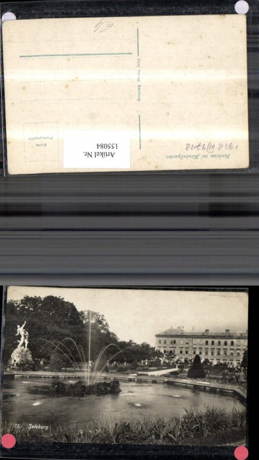 155084,Salzburg Fontaine i. Mirballgarten 1918 Springbrunnen Brunnen