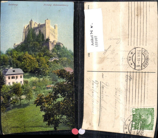 155107, Salzburg Hohensalzburg Fortress 1910 pub Purger Co 9917