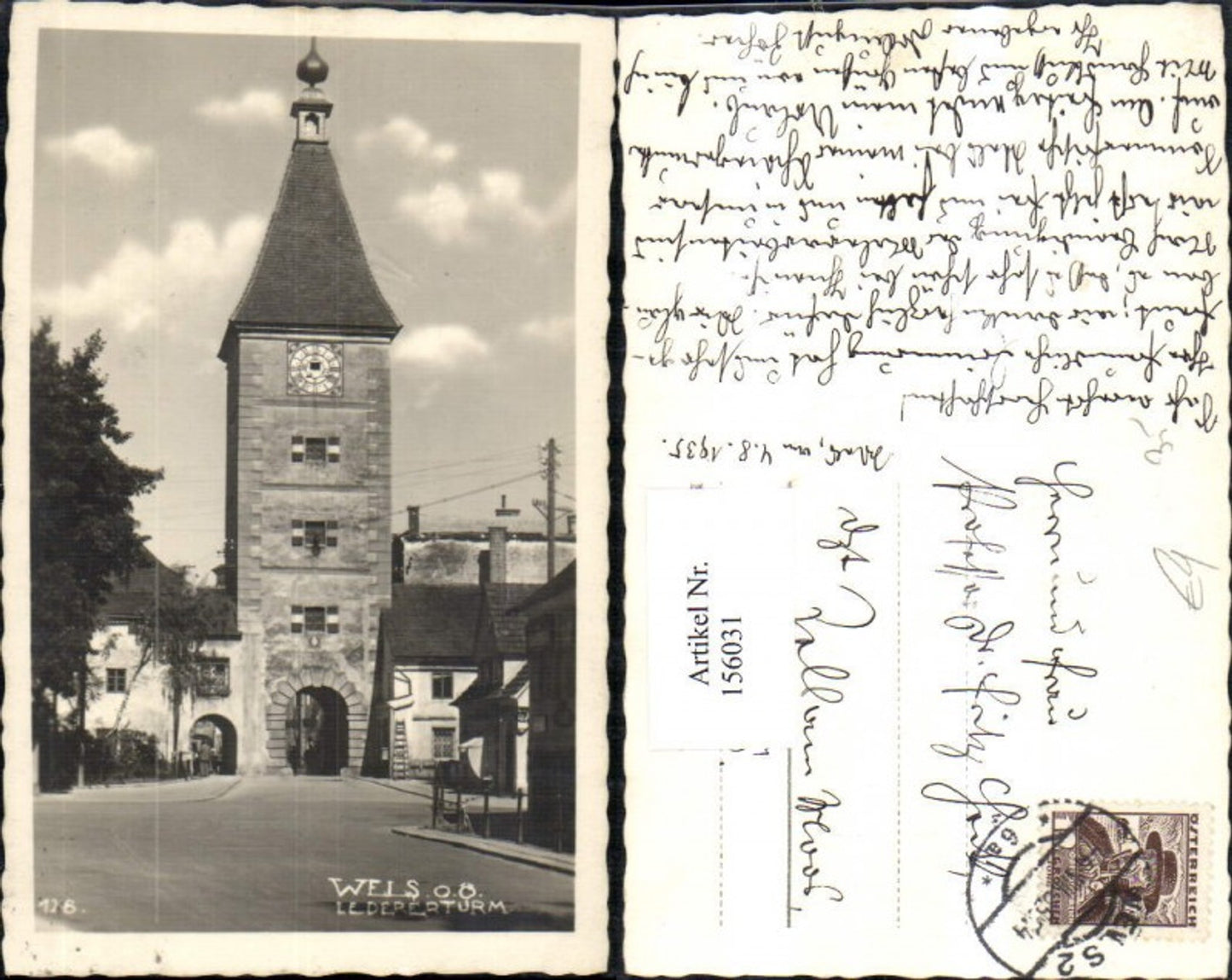 156031,Wels Ledererturm Turm 1935