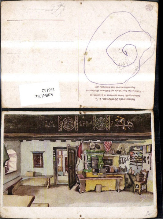 156142,Bauernstube m. Rüftbaum Reichenau pub Heimatwerk Oberdonau sign Max Kislinger