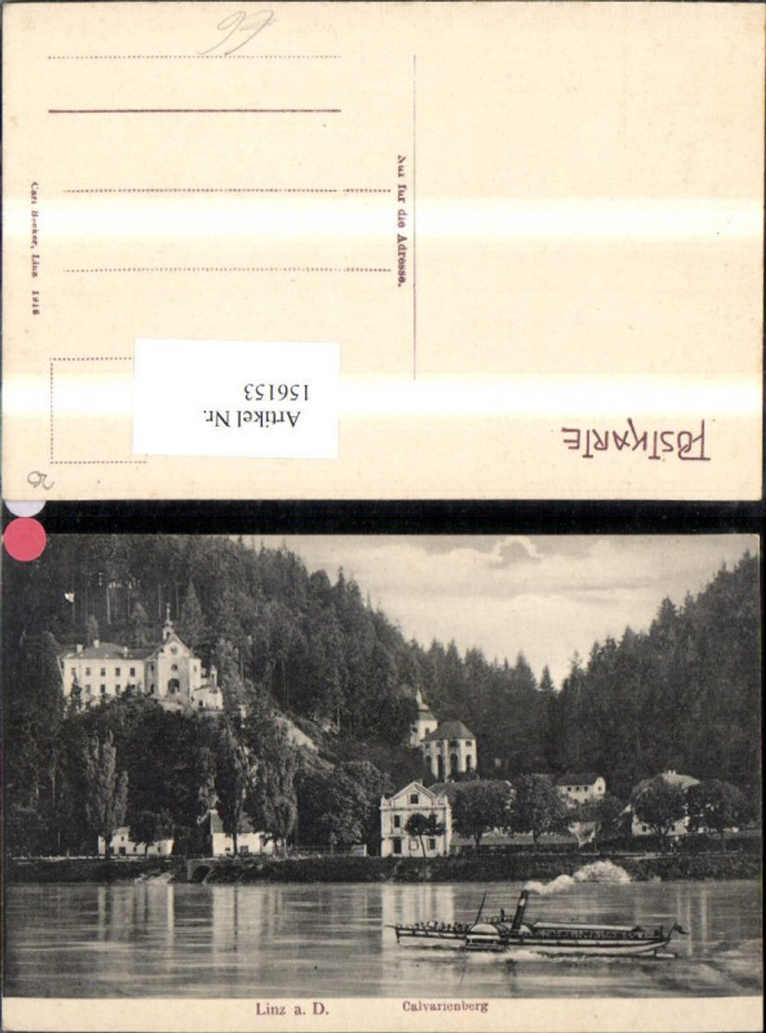 156153,Linz Calvarienberg Ansicht Schiff Dampfer