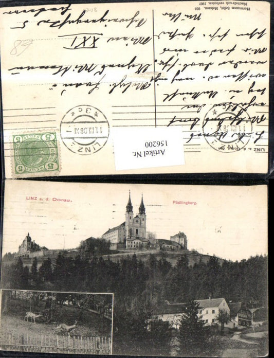 156200,Linz Pöstlingberg Mehrbild Ak m. Wild Rotwild Hirsch Reh 1908