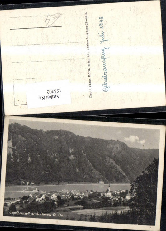 156302,Engelhartszell a. d. Donau Ansicht m. Schiff Dampfer 1948
