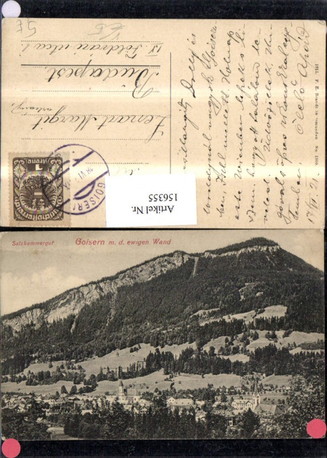 156355,Goisern m. d. Ewigen Wand pub F E Brandt 1960