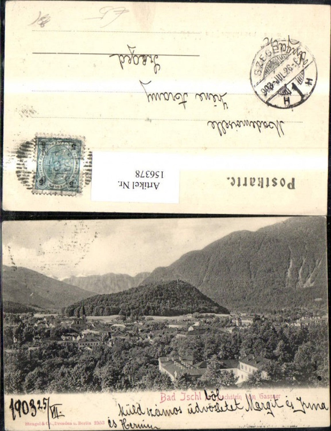 156378,Bad Ischl m. Dachstein 1926