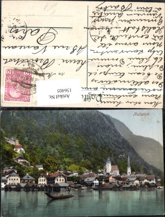 156405,Hallstatt Ansicht Ruderboot pub F E Brandt 725