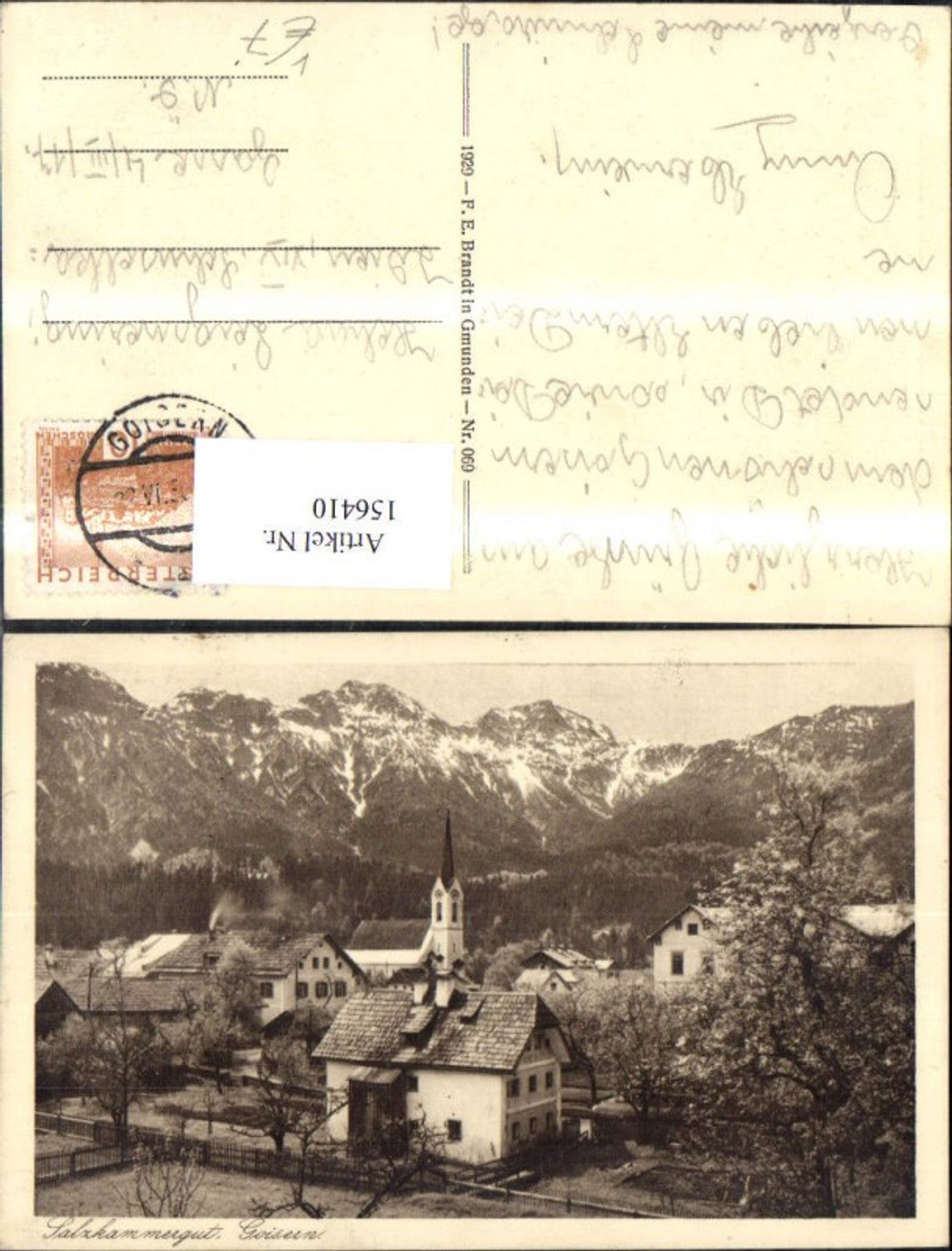 156410,Goisern Salzkammergut 1956 pub F E Brandt 069