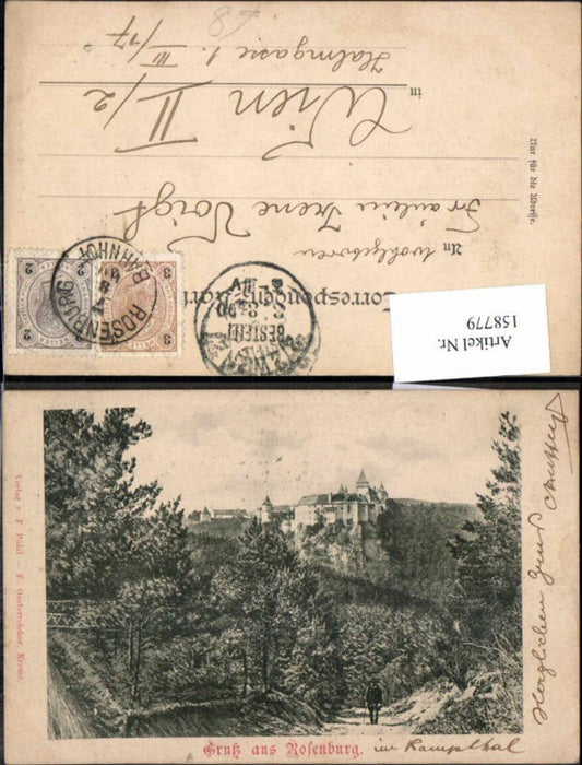 158779,Gruss aus Rosenburg am Kamp 1898 Wegansicht